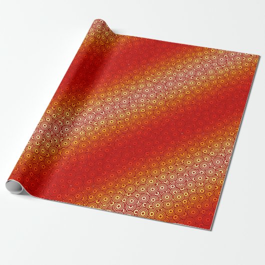 Pescara Fire Red Yellow Cadeaupapier (Uitgerold)