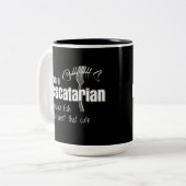 Pescatarian omdat vis niet schattig is tweekleurige koffiemok (Voorkant links)