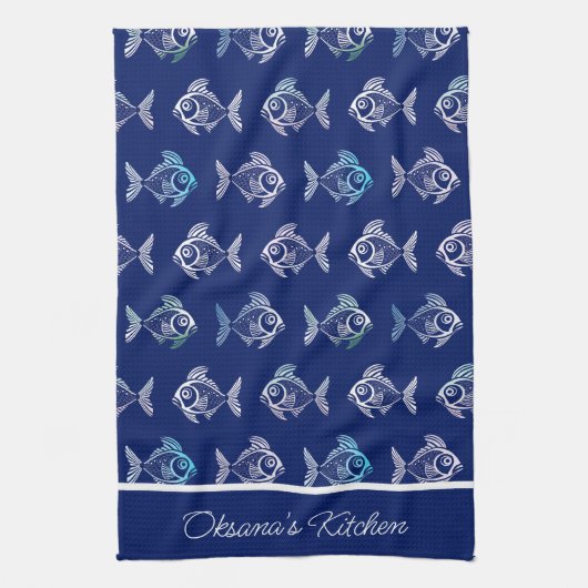 Pescatarisch patroon theedoek (Verticaal)