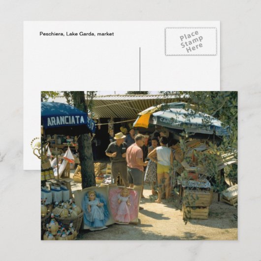 Peschiera, Lake Garda, markt Briefkaart (Voorkant / Achterkant)