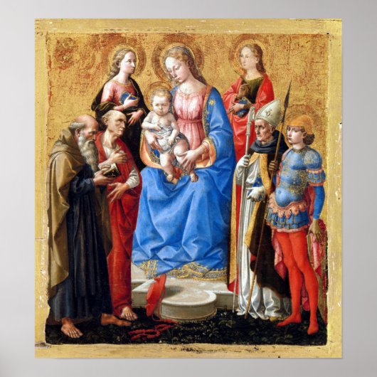Pesellino (Francesco di Stefano) Madonna en Child Poster (Voorkant)