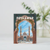 Peshawar Pakistan Reizen Kunst Vintage Briefkaart (Staand voorkant)