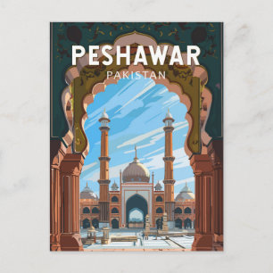Peshawar Pakistan Reizen Kunst Vintage Briefkaart