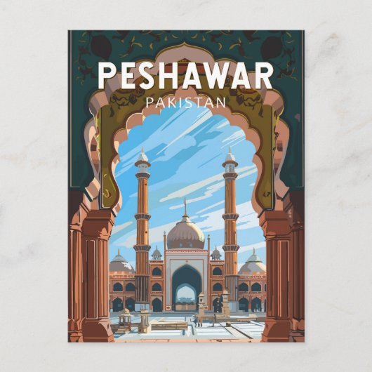 Peshawar Pakistan Reizen Kunst Vintage Briefkaart (Voorkant)