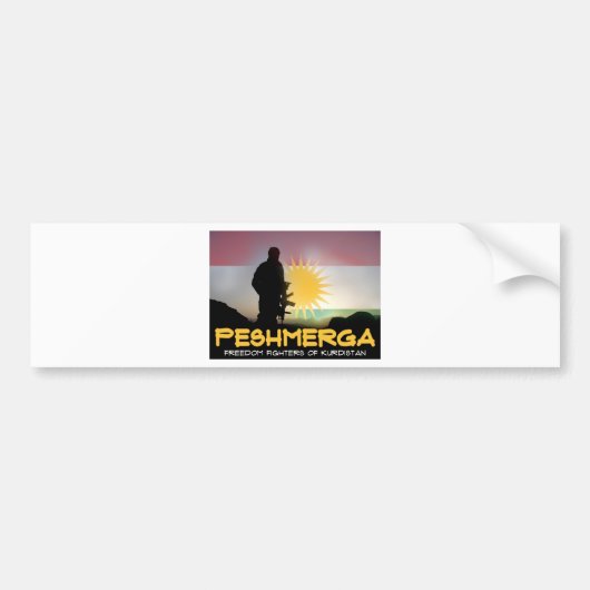 Peshmerga - FREEDOM FIGHTERS VAN KURDISTAN Bumpersticker (Voorkant)