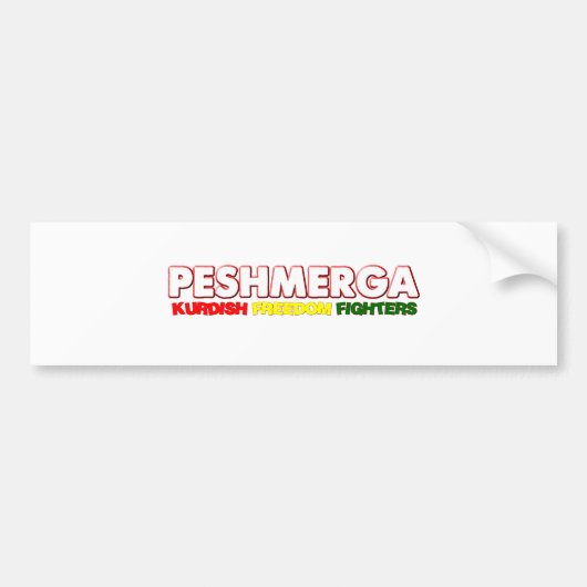 Peshmerga KURDISH FREEDOM FIGHTERS Bumpersticker (Voorkant)