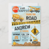 Pesonal Modern Construction Birthday Extravaganza Kaart (Voorkant)