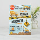 Pesonal Modern Construction Birthday Extravaganza Kaart (Staand voorkant)