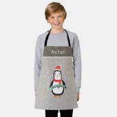 Pesonalized Cute Little KerstPenguin Schort (Gedragen)