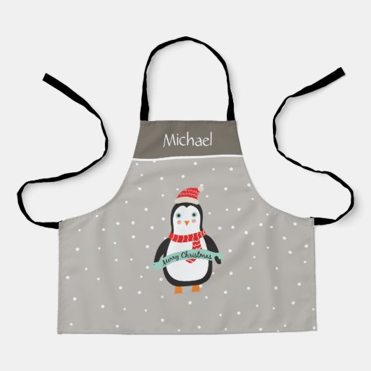 Pesonalized Cute Little KerstPenguin Schort (Voorkant)