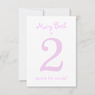 Pesonalized Funny Second Birthday Girl Party Kaart