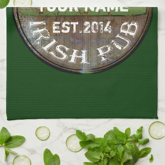 Pesonalized Irish pub-teken Theedoek (Gevouwen)