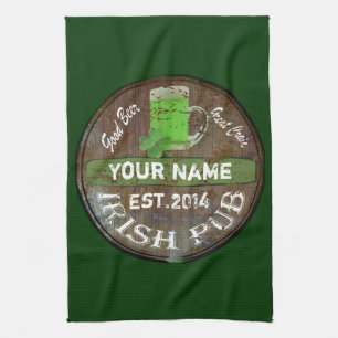 Pesonalized Irish pub-teken Theedoek