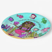  Pesonalized Pink Paars Mermaid Birthday Papieren Bordje (Gekanteld)
