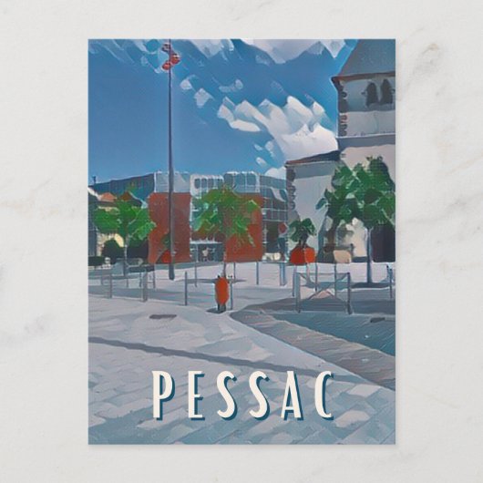 Pessac Photo Vintage Briefkaart (Voorkant)