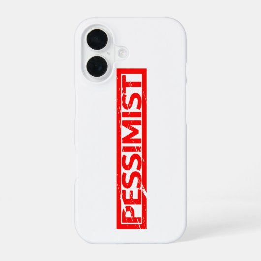 Pessimist Stamp iPhone 16 Hoesje (Achterkant)