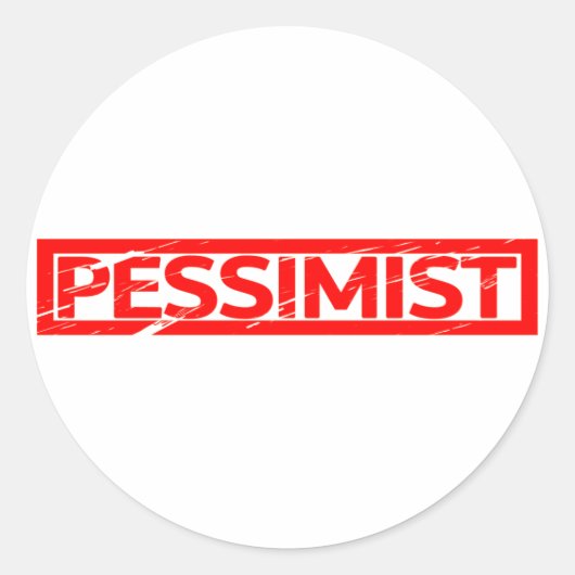 Pessimist Stamp Ronde Sticker (Voorkant)