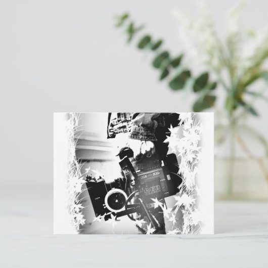 Pessoa Segurando uma câmera dslr Preta Briefkaart (Staand voorkant)