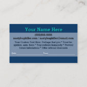 Pest Control.Exterminator.Animal trap. Aanbevelingskaartje (Achterkant)