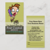 Pest Control.Exterminator.Bug Control. Afsprakenkaartje (Voorkant / Achterkant)