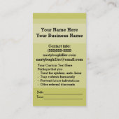 Pest Control.Exterminator.Bug Control. Afsprakenkaartje (Achterkant)