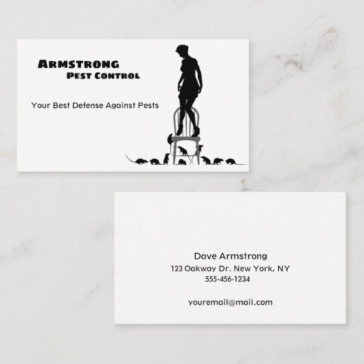 Pest Control Exterminator Service Visitekaartje (Voorkant / Achterkant)