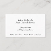 Pest Control Exterminator Service Visitekaartje (Achterkant)