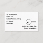 Pest Control Exterminator Theme Cool Visitekaartje (Achterkant)