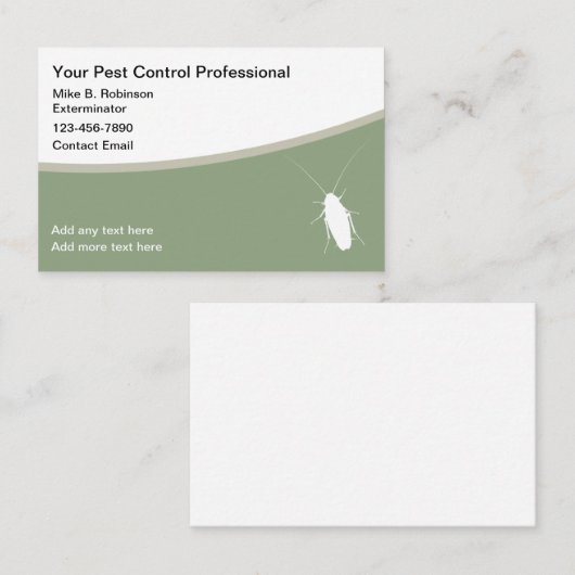 Pest Control Exterminator Theme Visitekaartjes (Voorkant / Achterkant)