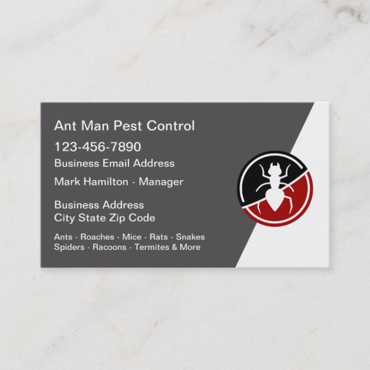 Pest Control Extermining Business Card Template Visitekaartje (Voorkant)