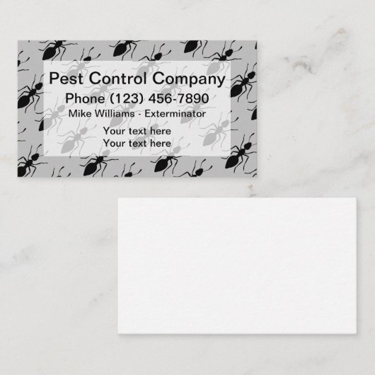 Pest Control Extermining Service Visitekaartje (Voorkant / Achterkant)