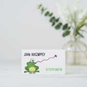 Pest Control Green Frog Zapping Bug Visitekaartje (Staand voorkant)