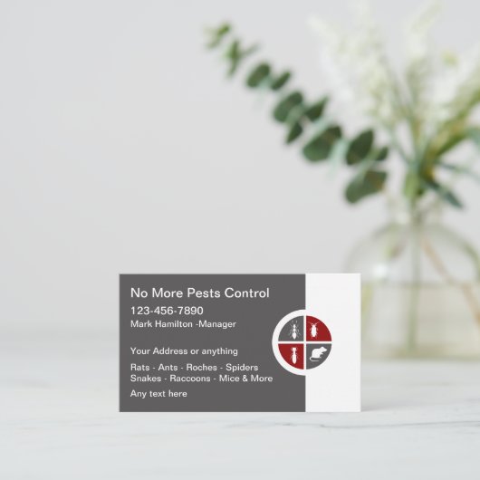 Pest Control Modern Extermining Visitekaartjes (Staand voorkant)