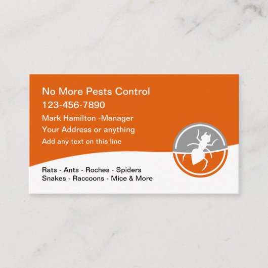 Pest Control Modern Extermining Visitekaartjes (Voorkant)