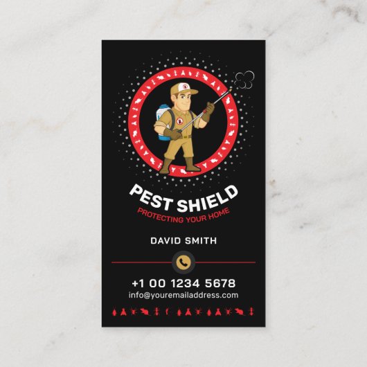 Pest control Service, Exterminator, Fumigation Visitekaartje (Achterkant)