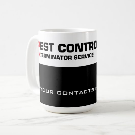 Pest control-service koffiemok (Voorkant links)