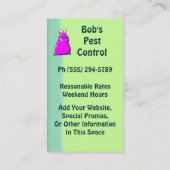 Pest Control Service Visitekaartje (Achterkant)