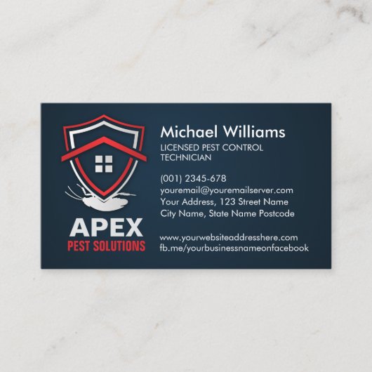 Pest Control Services - Exterminator Business Card Visitekaartje (Voorkant)