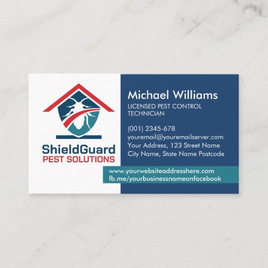 Pest Control Services - Exterminator Business Card Visitekaartje (Voorkant)