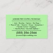 Pest Control Services - Exterminator Visitekaartje (Achterkant)