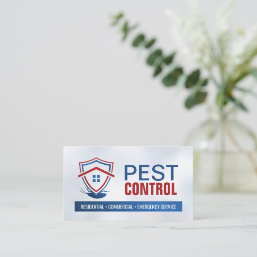 Pest Control Services - Exterminator Visitekaartje (Staand voorkant)