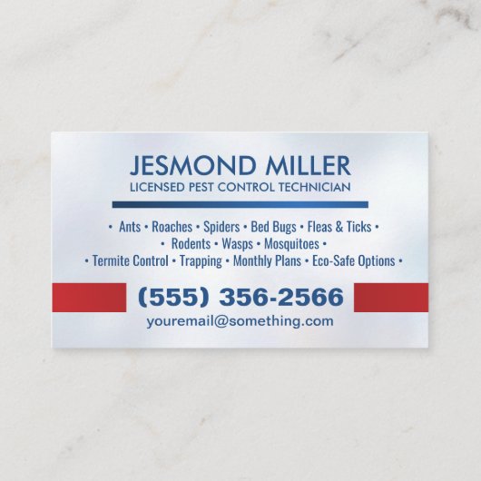 Pest Control Services - Exterminator Visitekaartje (Achterkant)
