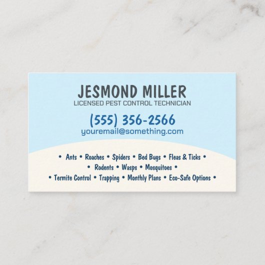 Pest Control Services - Exterminator Visitekaartje (Achterkant)