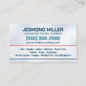 Pest Control Services - Exterminator Visitekaartje (Achterkant)