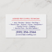 Pest Control Services - Exterminator Visitekaartje (Achterkant)