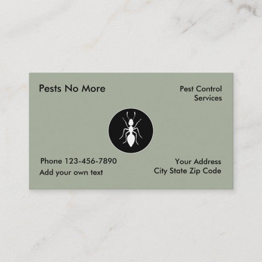 Pest Control Services Visitekaartje (Voorkant)
