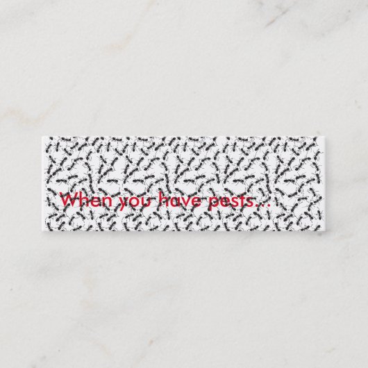 Pest Control Slim Card Mini Visitekaartje (Voorkant)