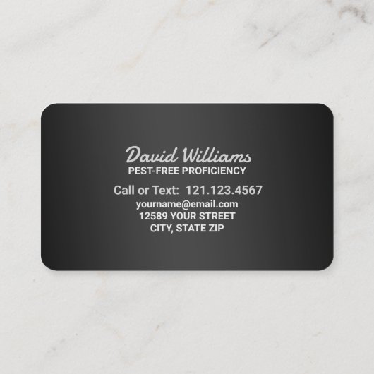 Pest Control Visitekaartje (Achterkant)