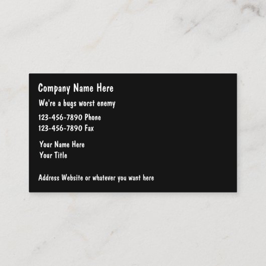 Pest Control Visitekaartjes (Achterkant)