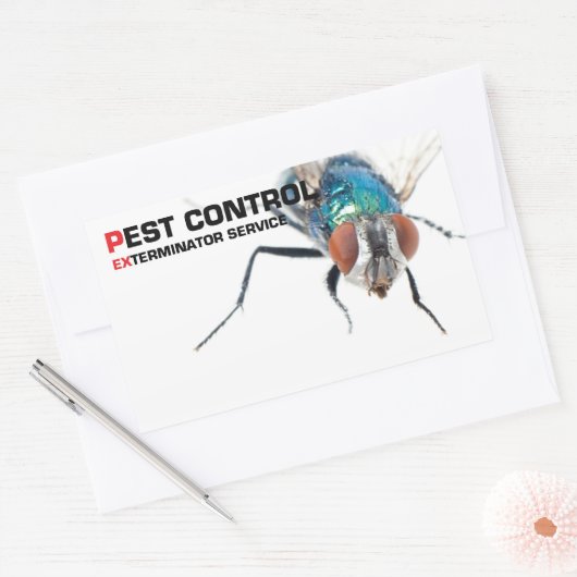 Pest-controle Rechthoekige Sticker (Envelop)